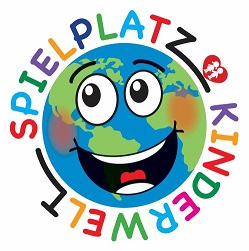 Logo VHS Spielplatz Kinderwelt Das Logo der VHS Spielplatz Kinderwelt zeigt eine lachende Erde umgeben vom Schriftzug 'Spielplatz Kinderwelt' in bunten Buchstaben